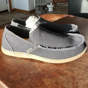 Crocs Santa Cruz Black Canvas Loafers Men’s size 13